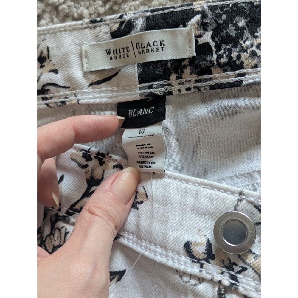 NWOT White House Black Market Floral Print Ankle Capri Length Jeans Sz 10 - Picture 6 of 10